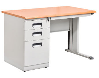Do computador tabletop de madeira do MDF 25mm do metal do aço da mobília de secretaria da escola mesa resistente com armário da gaveta